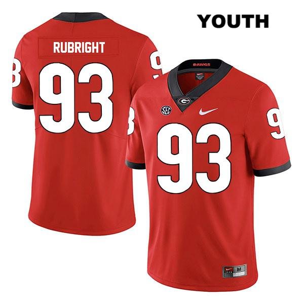 Georgia Bulldogs Youth Bill Rubright #93 NCAA Legend Authentic Red Nike Stitched College Football Jersey ZHL5856TZ